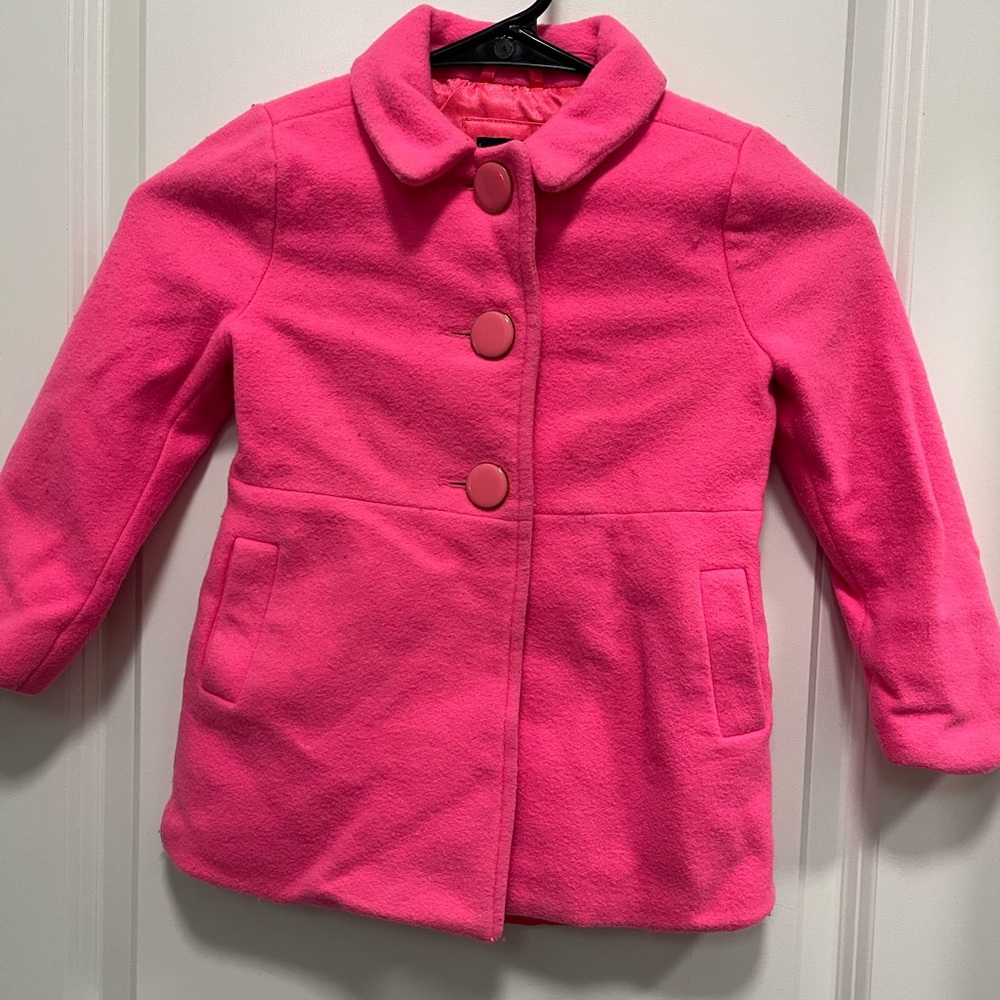 GAPKIDS Girls Wool Coat Bright Pink Size 4/5 Toddler